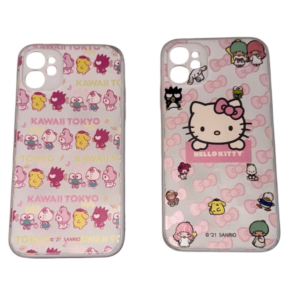 Sanrio Hello Kitty Kawaii Tokyo iPhone 12 Case Set - Pink and White